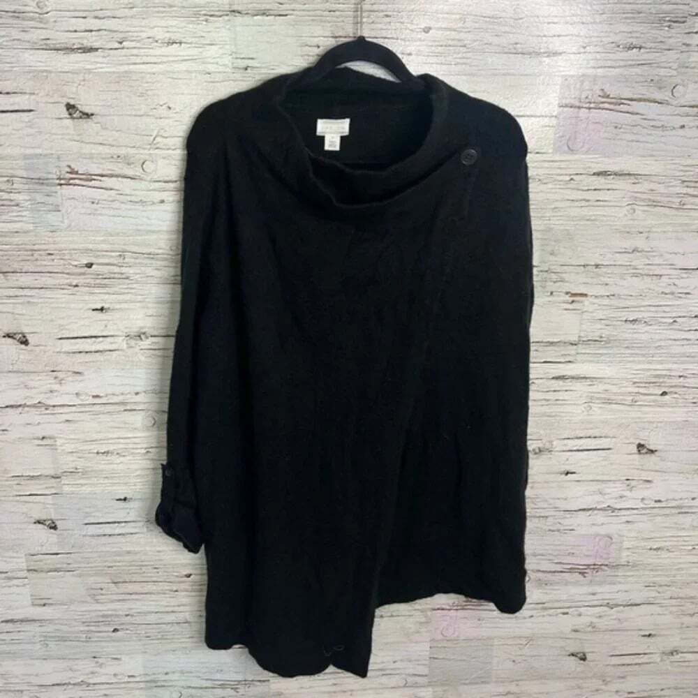 Cashmere Wool Blend Black Sweater cardigan medium